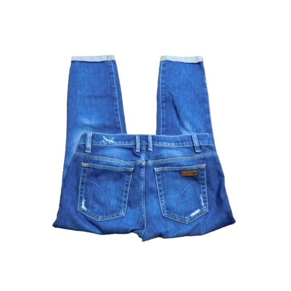 Joe's Size 26 Distressed STRETCH Kicker Crop Ankle Denim Jeans - Picture 3 of 3